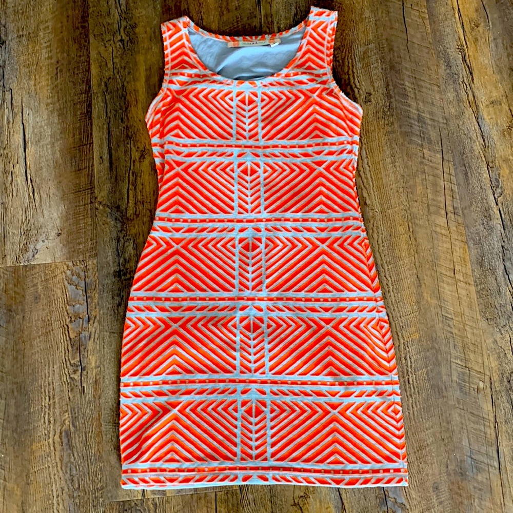 Aztec Gray & Orange Dress